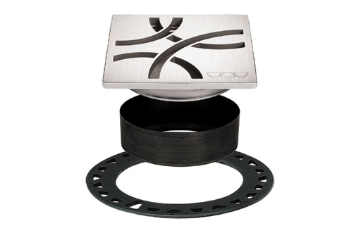 [SCH-KDIF4GRKEBD6] Schluter KDIF4GRKEBD6 Kerdi-Drain Grate Kit 4" Brushed Stn Steel Curve