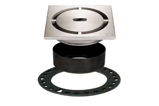 [SCH-KDIF4GRKEBD8] Schluter KDIF4GRKEBD8 Kerdi-Drain Grate Kit 4" Brushed Stn Steel Pure