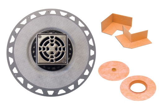 [SCH-KD2/PVC/E] Schluter KD2/PVC/E Kerdi-Drain Pvc 2" Flange / 4" Grate Stn Steel