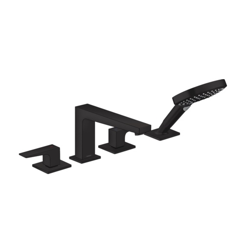 [HAN-32557671] Hansgrohe 32557671 Metropol 4-Hole Roman Tub Set Trim With Lever Handles Matte Black