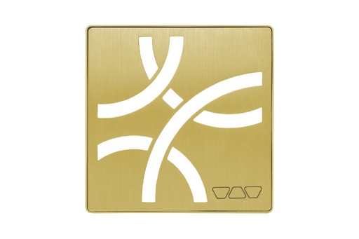 [SCH-KDIF4GRKEBCGD6] Schluter KDIF4GRKEBCGD6 Kerdi-Drain Grate Kit 4" Br Classic Gold Curve