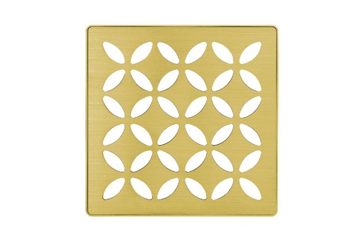 [SCH-KDIF4GRKEBCGD5] Schluter KDIF4GRKEBCGD5 Kerdi-Drain Grate Kit 4" Br Classic Gold Floral