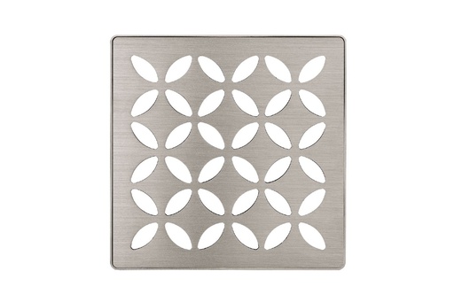 [SCH-KDIF4GRKEBTD5] Schluter KDIF4GRKEBTD5 Kerdi-Drain Grate Kit 4" Brushed Nickel Floral
