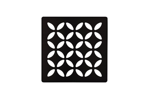 [SCH-KDIF4GRKMGSD5] Schluter KDIF4GRKMGSD5 Kerdi-Drain Grate Kit 4" Matte Black Floral