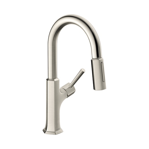 [HAN-04853800] Hansgrohe 04853800 Prep Kitchen Faucet 2 Spray Pull Down 1.75 Gpm In Steel Optic