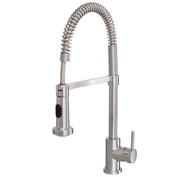 [AQB-30045BN] Aquabrass 30045 Wizard Pull Out Dual Stream Mode Kitchen Faucet Brushed Nickel