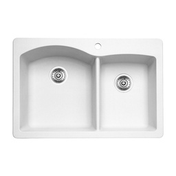 [BLA-400059] Blanco 400059 Diamond 1.75 Double Drop In Kitchen Sink White