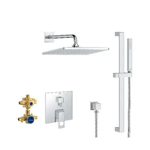 [GRO-29432000] Grohe 29432000 Eurocube Pressure Balance Rain Shower Set StarLight Chrome