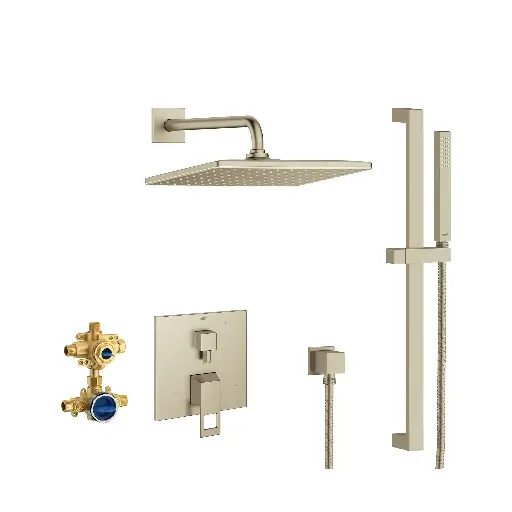 [GRO-29432EN0] Grohe 29432EN0 Eurocube Pressure Balance Rain Shower Set Brushed Nickel