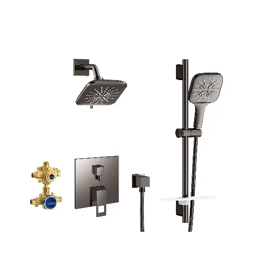 [GRO-29433A00] Grohe 29433A00 Eurocube Pressure Balance Shower Set Hard Graphite