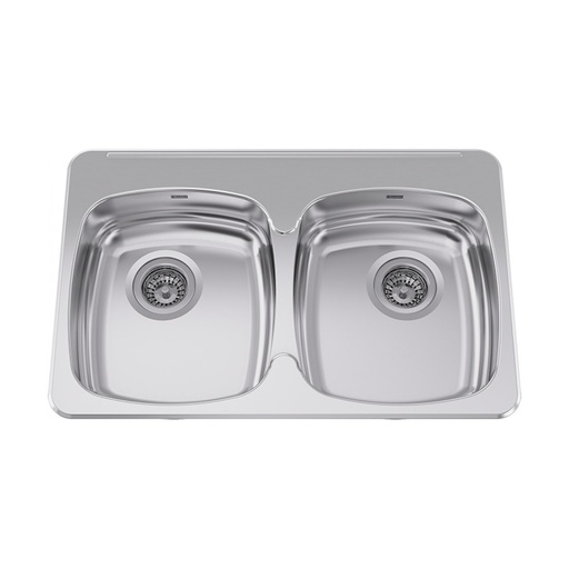 [FRA-ALBD6405-1] Franke ALBD6405-1 Double Sink With Ledge 20 Gauge Stainless Steel