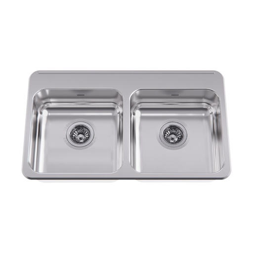 [FRA-ALBD4405P-1] Franke ALBD4405P-1 Double With Ledge 18 Gauge Stainless Steel