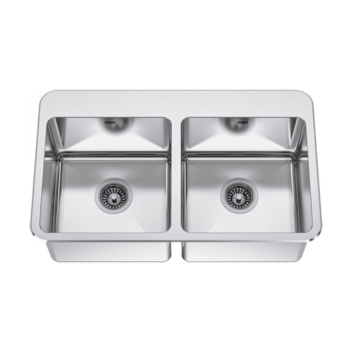 [FRA-LBD4408P-1-3] Franke LBD4408P-1-3 Double Sink With Ledge 18 Gauge Stainless Steel