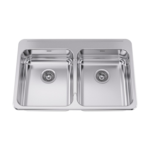 [FRA-ALBD6406P-1] Franke ALBD6406P-1 Double Sink With Ledge 18 Gauge Stainless Steel