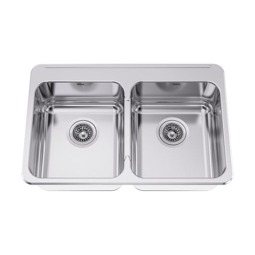 [FRA-LBD6408P-1-3] Franke LBD6408P-1-3 Double Sink With Ledge 18 Gauge Stainless Steel