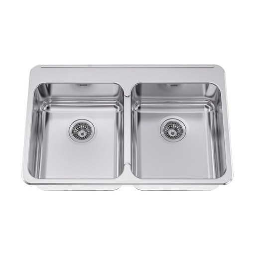 [FRA-LBD7510P-1-3] Franke LBD7510P-1-3 Double Sink With Ledge 18 Gauge Stainless Steel