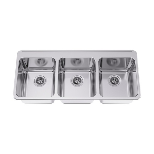 [FRA-LBT6410PCB-1] Franke LBT6410PCB-1 Triple 18 Gauge Sink With Ledge Stainless Steel